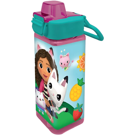 Cantimplora cuadrada GABBY´S DOLLHOUSE 500ml - Ideal para el Cole y Parque - Botella