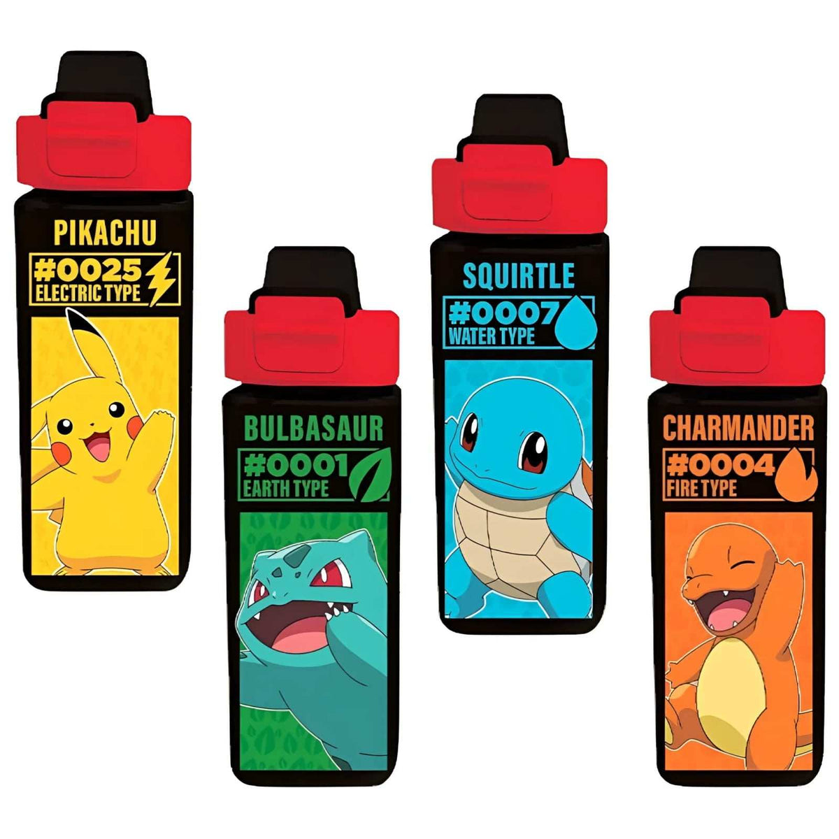Cantimplora cuadrada Pokémon 500 ml con diseños de iniciales