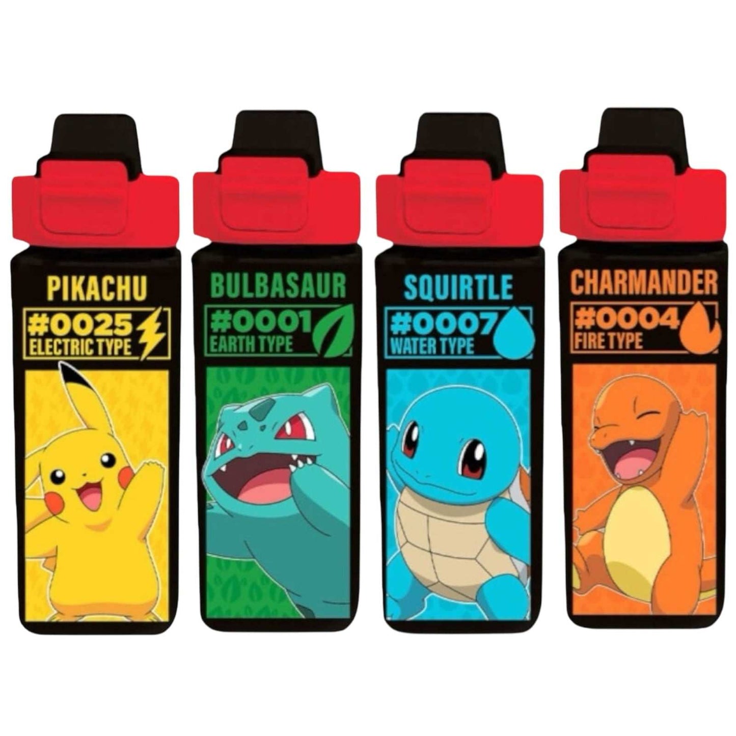 Cantimplora cuadrada Pokémon 500 ml con diseño de iniciales