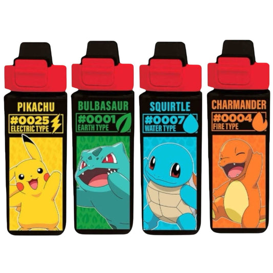 Cantimplora cuadrada Pokémon 500 ml con diseño de iniciales