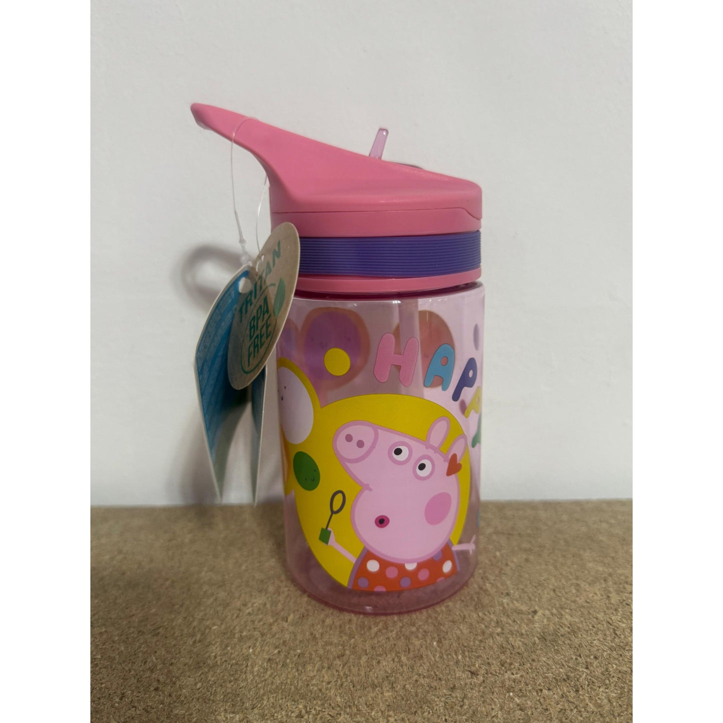 Botella cantimplora Peppa Pig 400ml con pajita- Ideal para el Cole y Parque