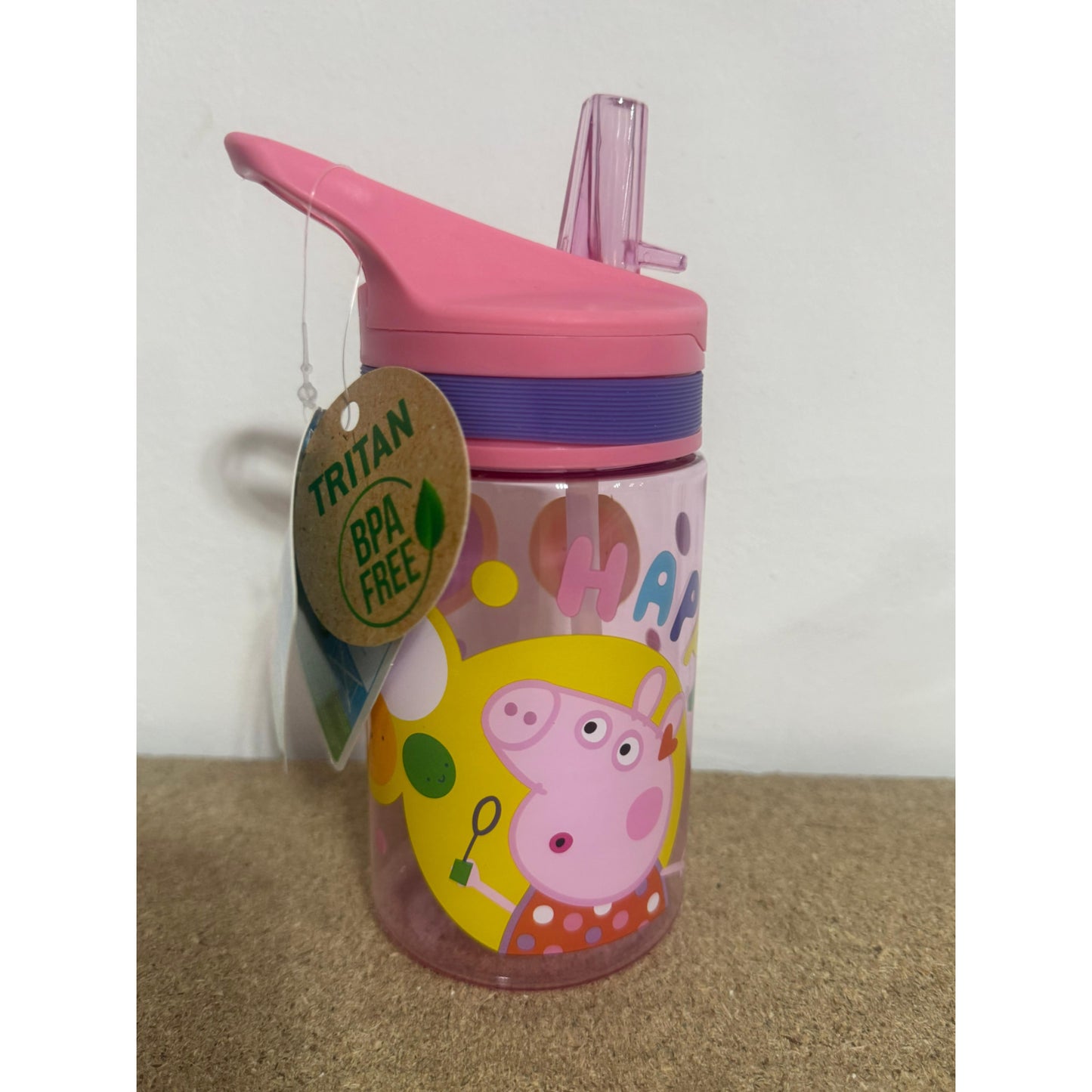 Botella cantimplora Peppa Pig 400ml con pajita- Ideal para el Cole y Parque