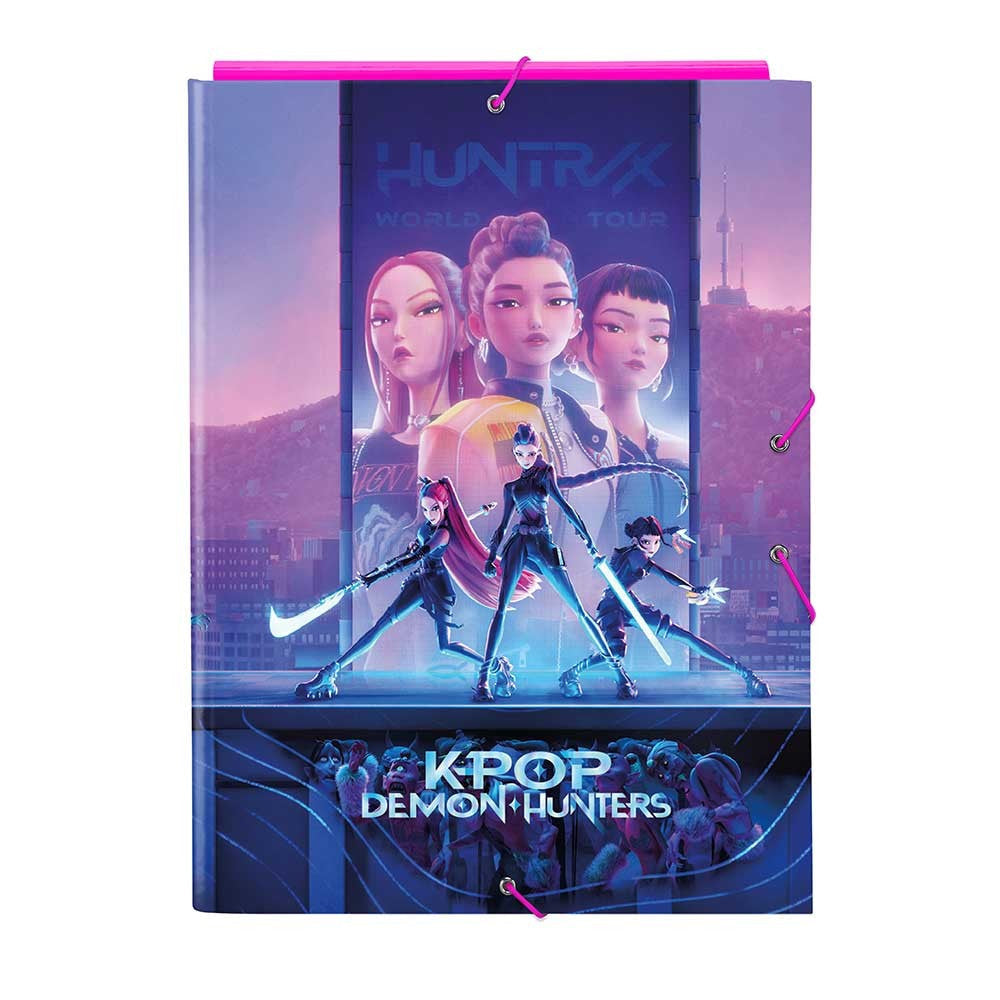 Carpeta folio 3 solapas K-POP Demon Hunters - Huntrix 26x25x33cm - carpeta