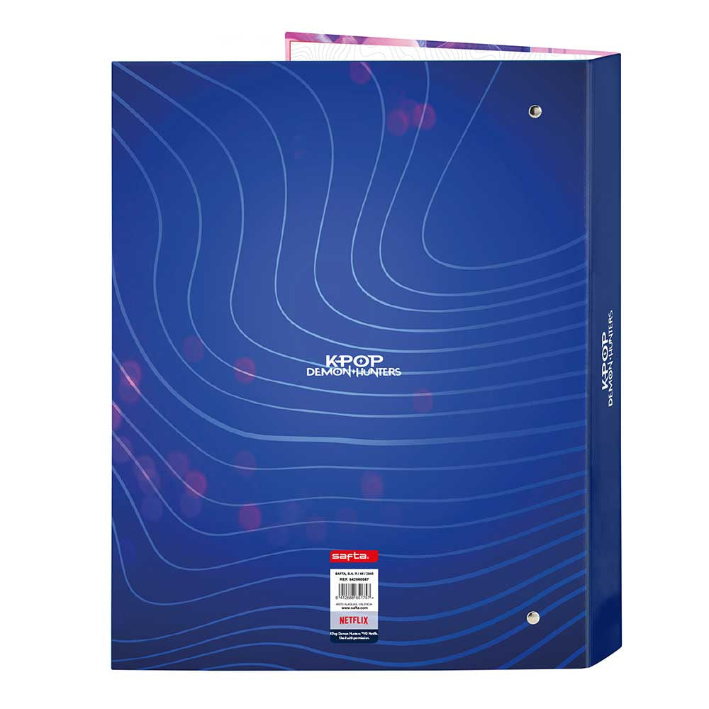 Carpeta folio 4 anillas mixtas K-POP Demon Hunters - Huntrix 26,5x4x33cm tapa dura - carpeta