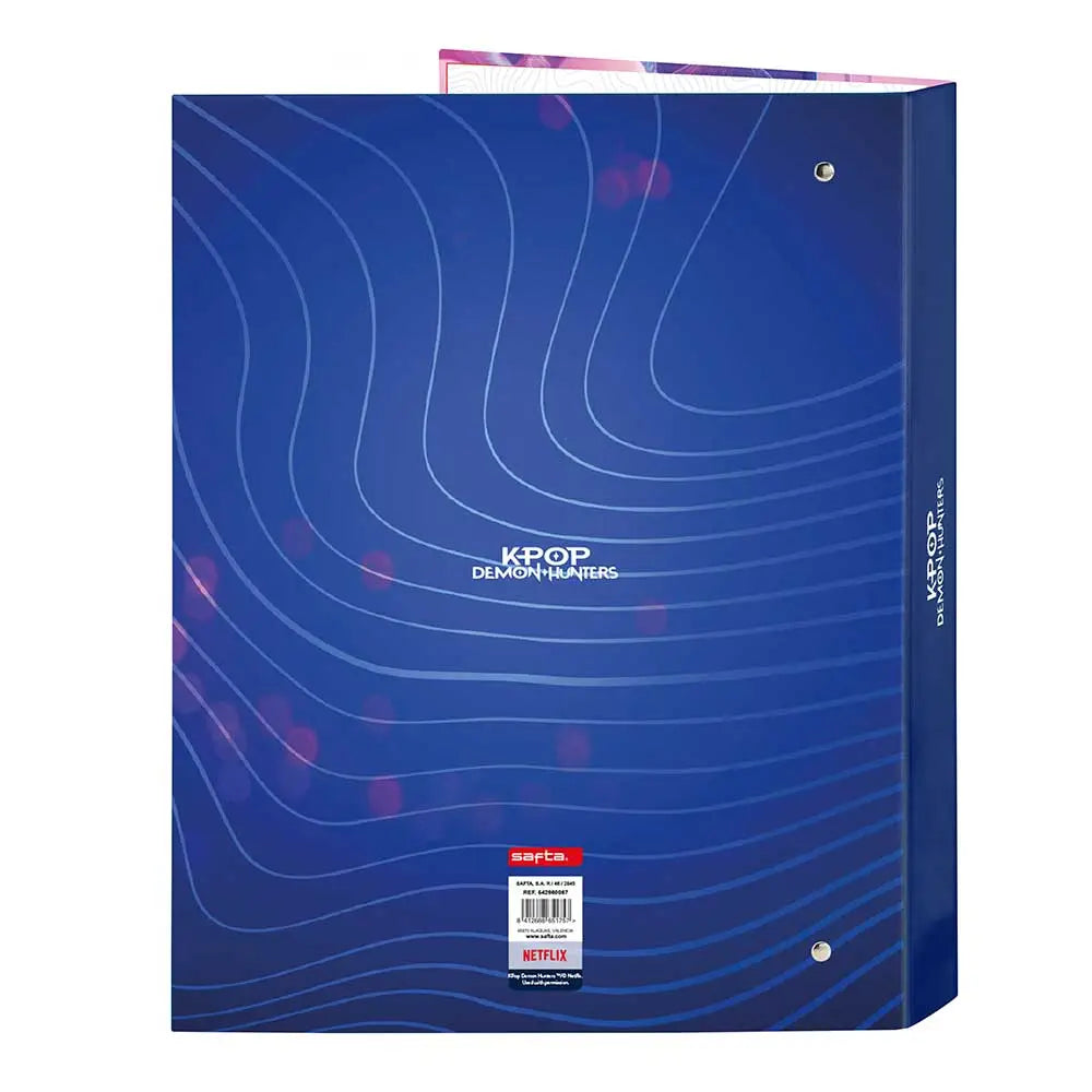 Carpeta folio 4 anillas mixtas K-POP Demon Hunters - Huntrix 26,5x4x33cm tapa dura - carpeta