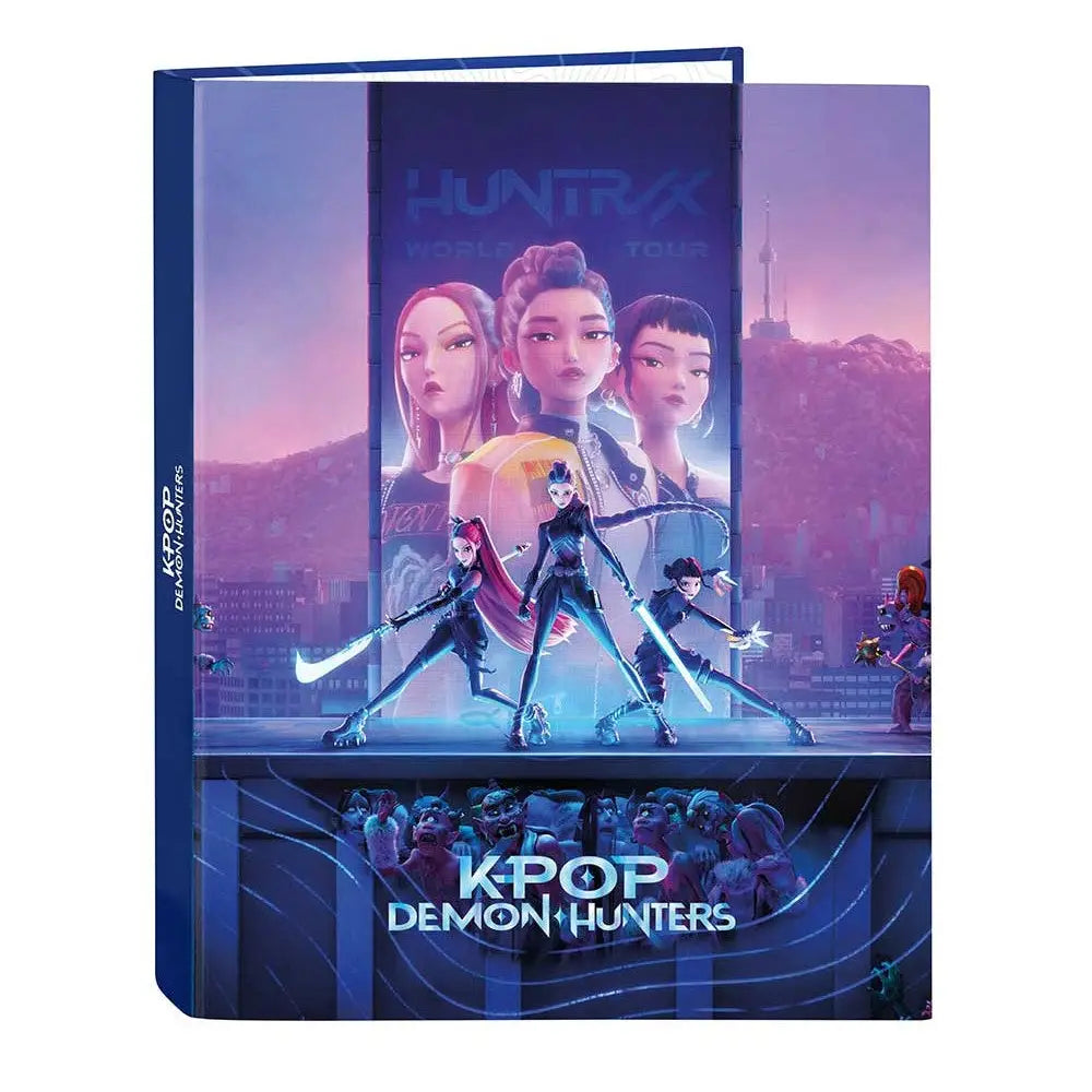 Carpeta folio 4 anillas mixtas K-POP Demon Hunters - Huntrix 26,5x4x33cm tapa dura - carpeta