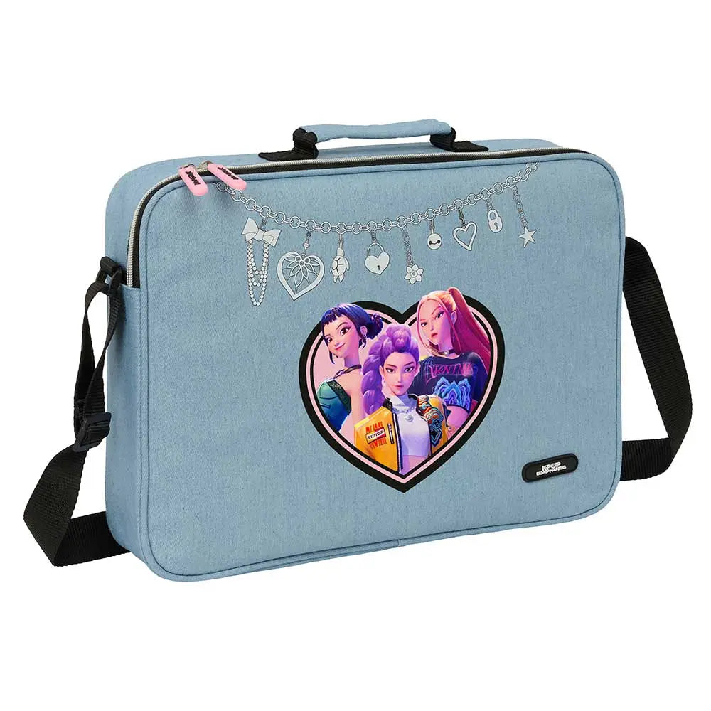Cartera extraescolares K-POP Demon Hunters - Huntrix azul 38x6x28cm - Mochila