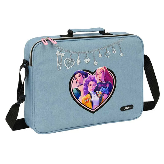 Cartera extraescolares K-POP Demon Hunters - Huntrix azul 38x6x28cm - Mochila