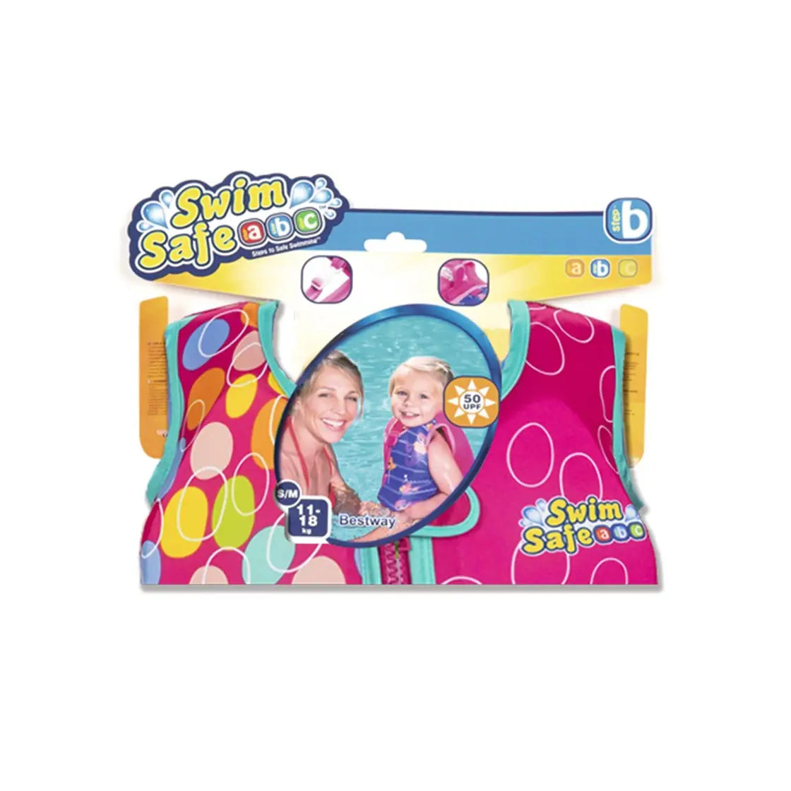 Chaleco natación infantil para niños Swim Safe 1-3 años 11-18kg rosa - chaleco