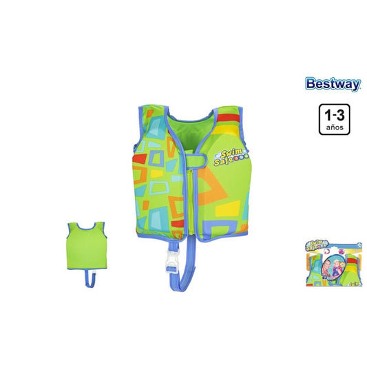 Chaleco natación infantil para niños Swim Safe 1-3 años de 11-18kg verde - chaleco