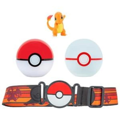 Cinturón Pokemon Clip´n go 1 figura Charmander y 2 pokeball - muñeca