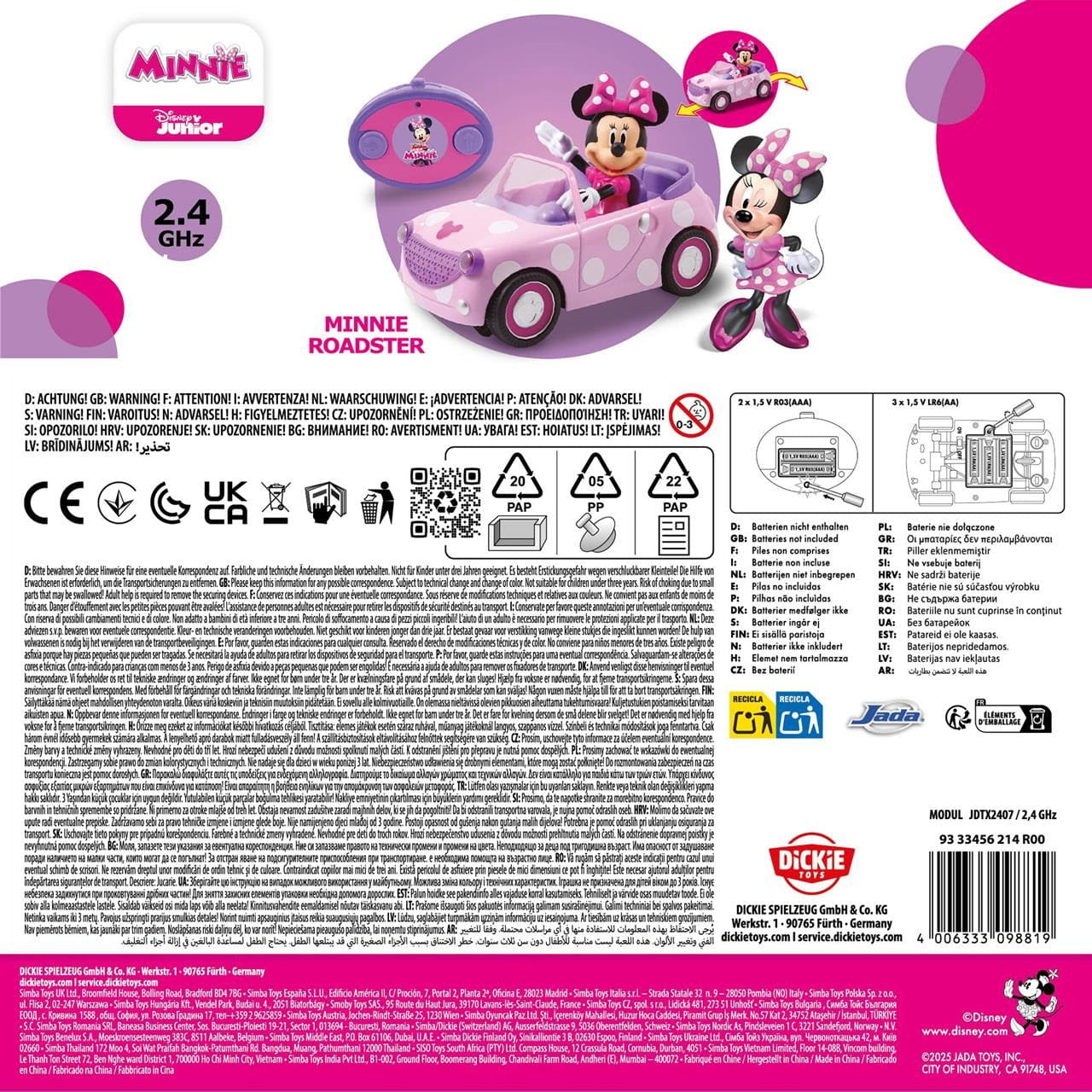 Coche radio control Minnie Mouse Disney Roadster - Juguete