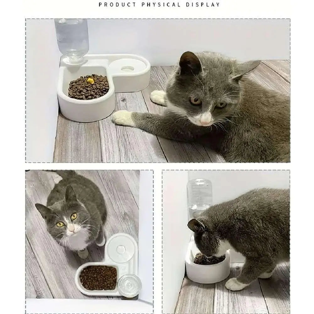 Comedero y bebedero 2 en 1 para animales domésticos esquina mascotas