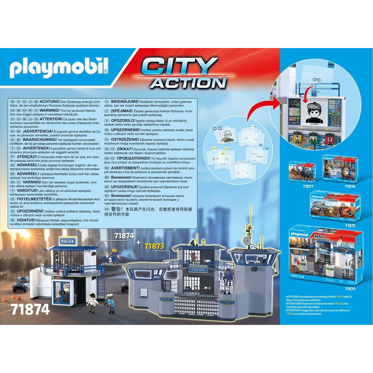 Comisaría de policía con sala investigación Playmobil City Action 71874 - Juguete