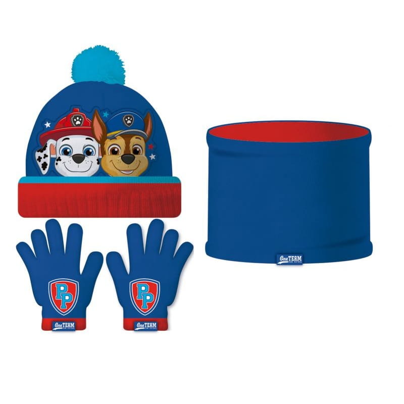 Conjunto de braga guantes y gorro Patrulla canina (Paw Patrol)