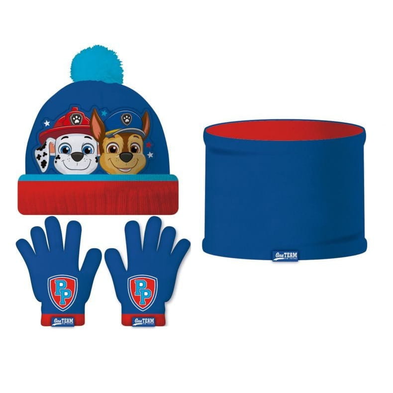Conjunto de braga guantes y gorro Patrulla canina (Paw Patrol)