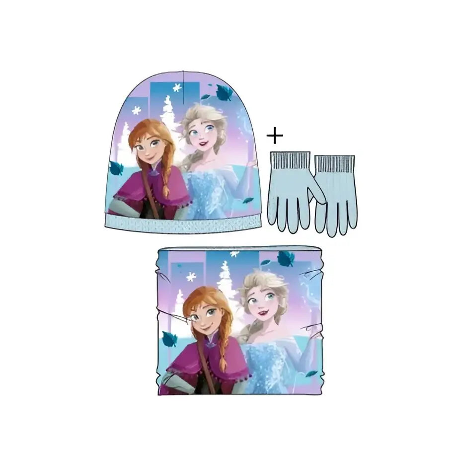 Conjunto gorro guantes y braga infantil FROZEN