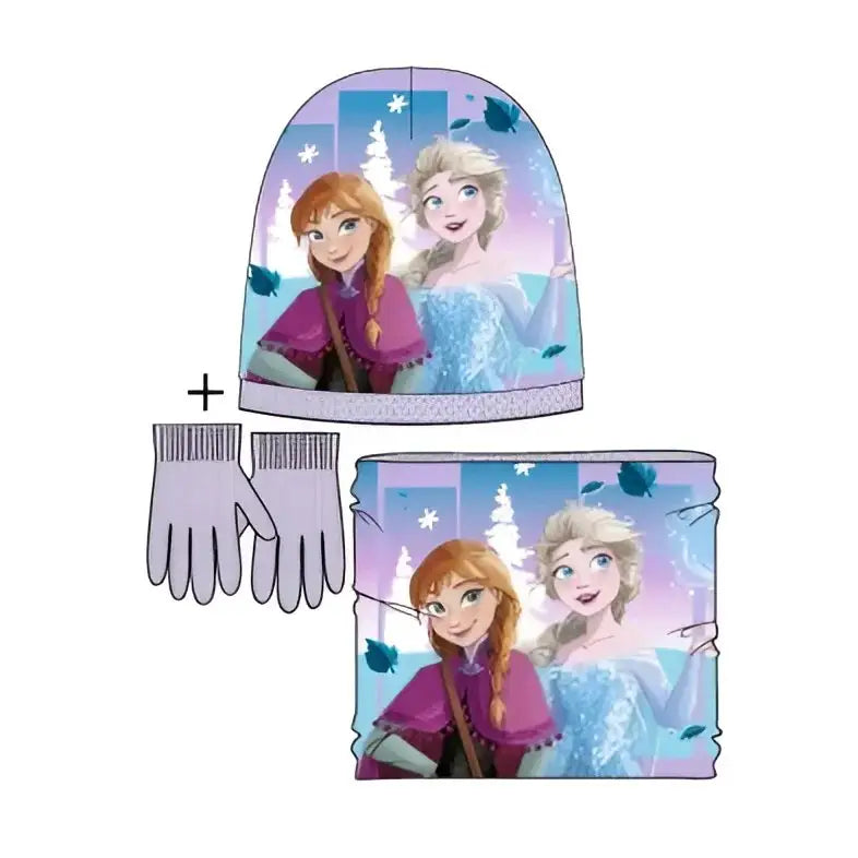 Conjunto gorro guantes y braga infantil FROZEN