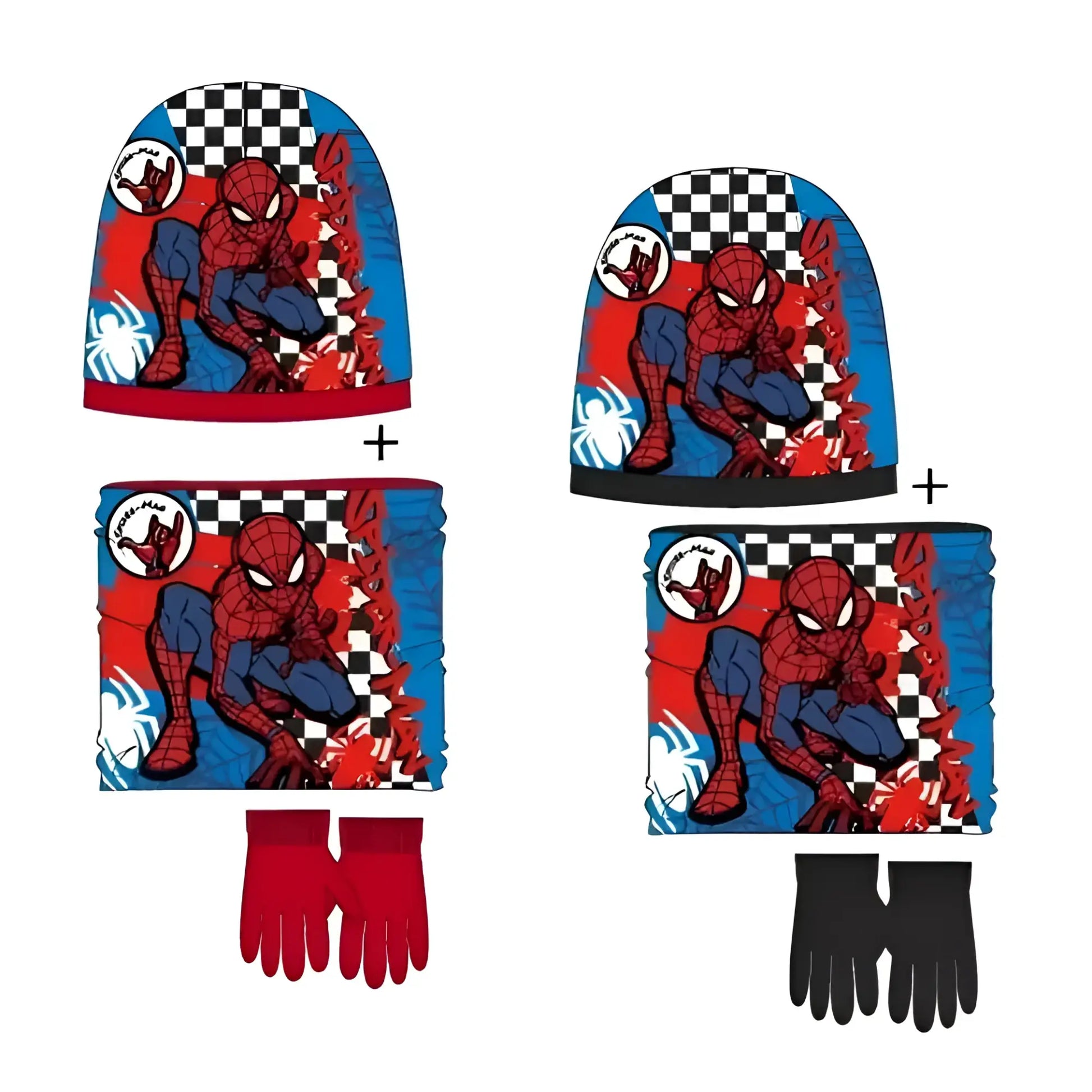Conjunto gorro guantes y braga infantil SPIDERMAN Rojo