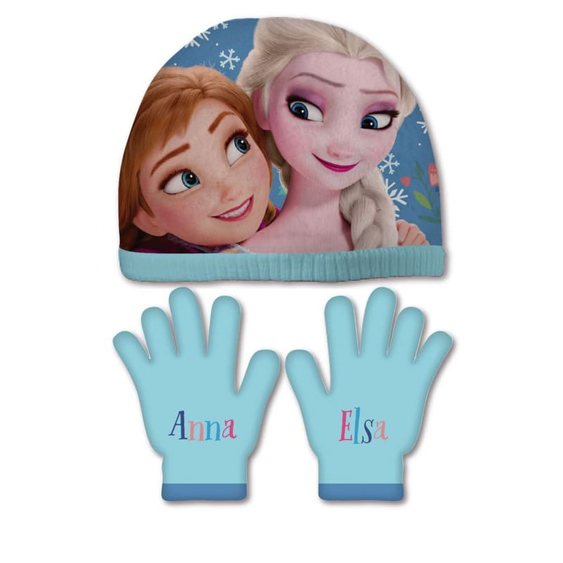Conjunto de guantes y gorro Frozen Anna Elsa