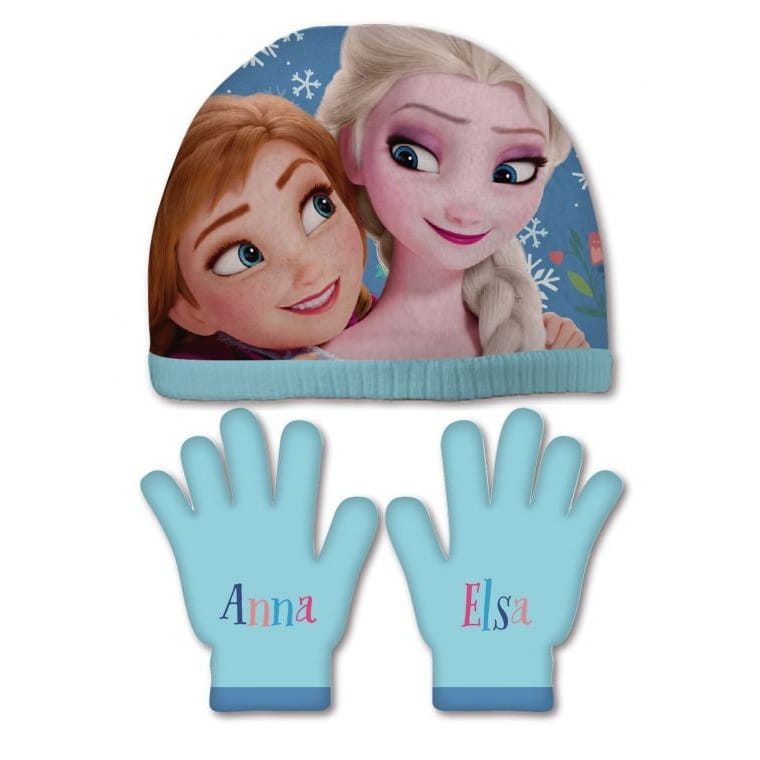 Conjunto de guantes y gorro Frozen Anna Elsa