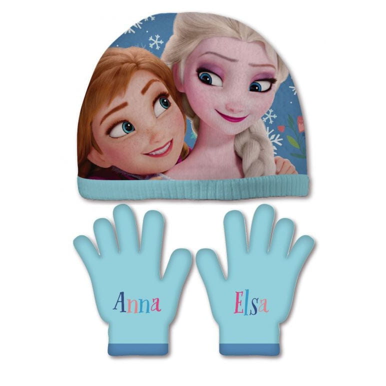 Conjunto de guantes y gorro Frozen Anna Elsa