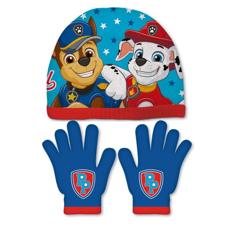 Conjunto de guantes y gorro Patrulla canina (Paw Patrol)