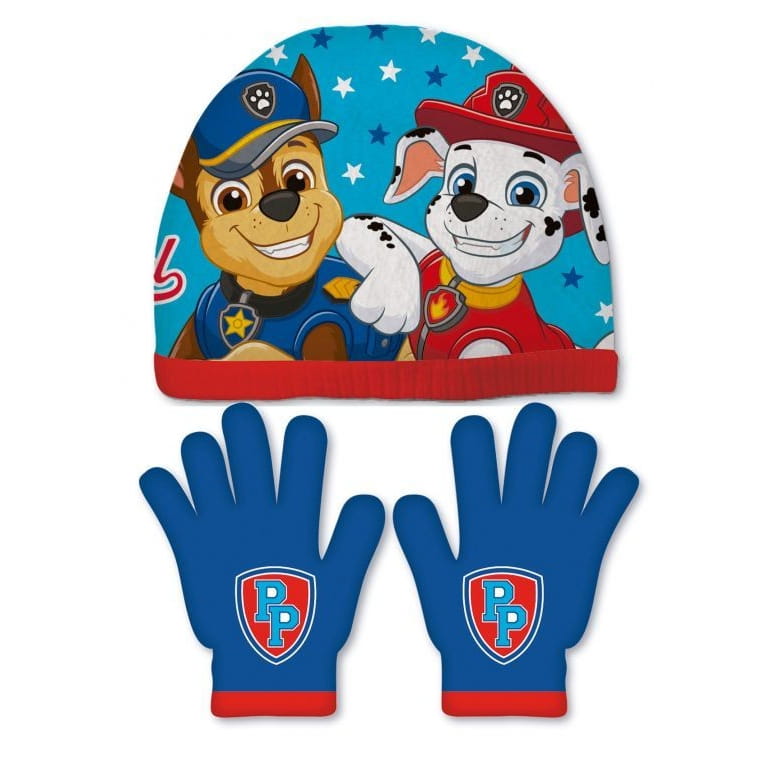 Conjunto de guantes y gorro Patrulla canina (Paw Patrol)