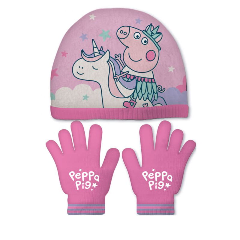 Conjunto de guantes y gorro Peppa Pig