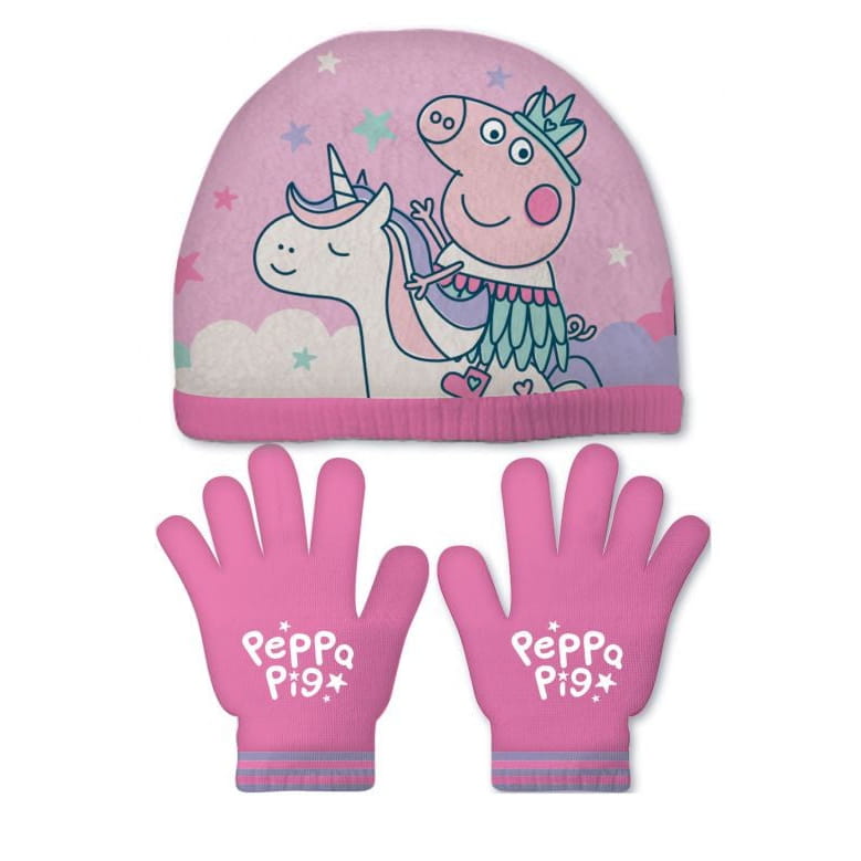 Conjunto de guantes y gorro Peppa Pig