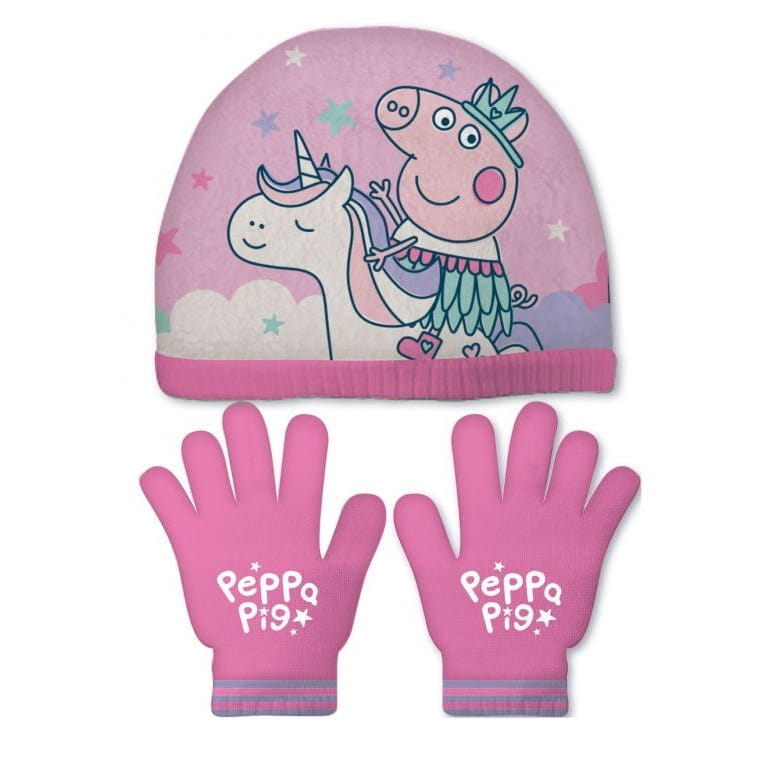 Conjunto de guantes y gorro Peppa Pig