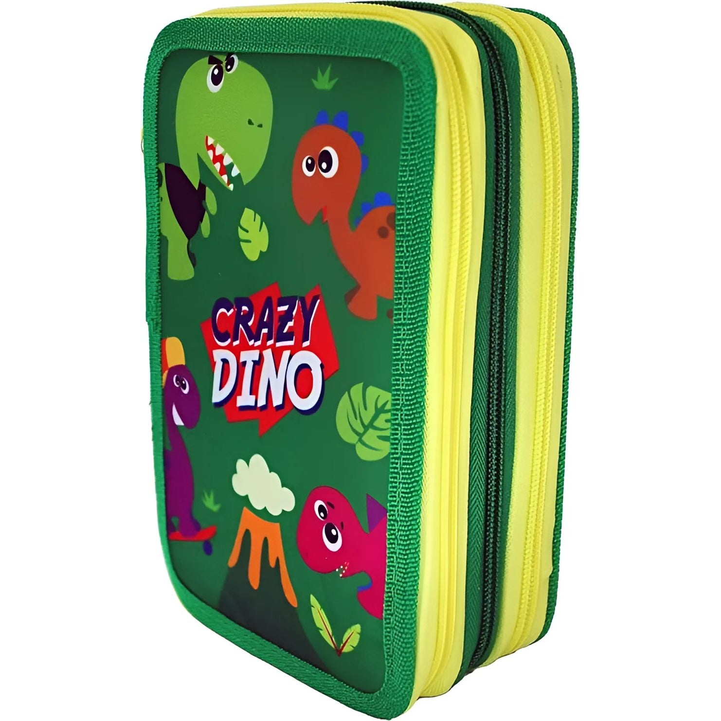 Estuche completo 3 cremalleras CRAZY DINO - Perfecta para el Cole