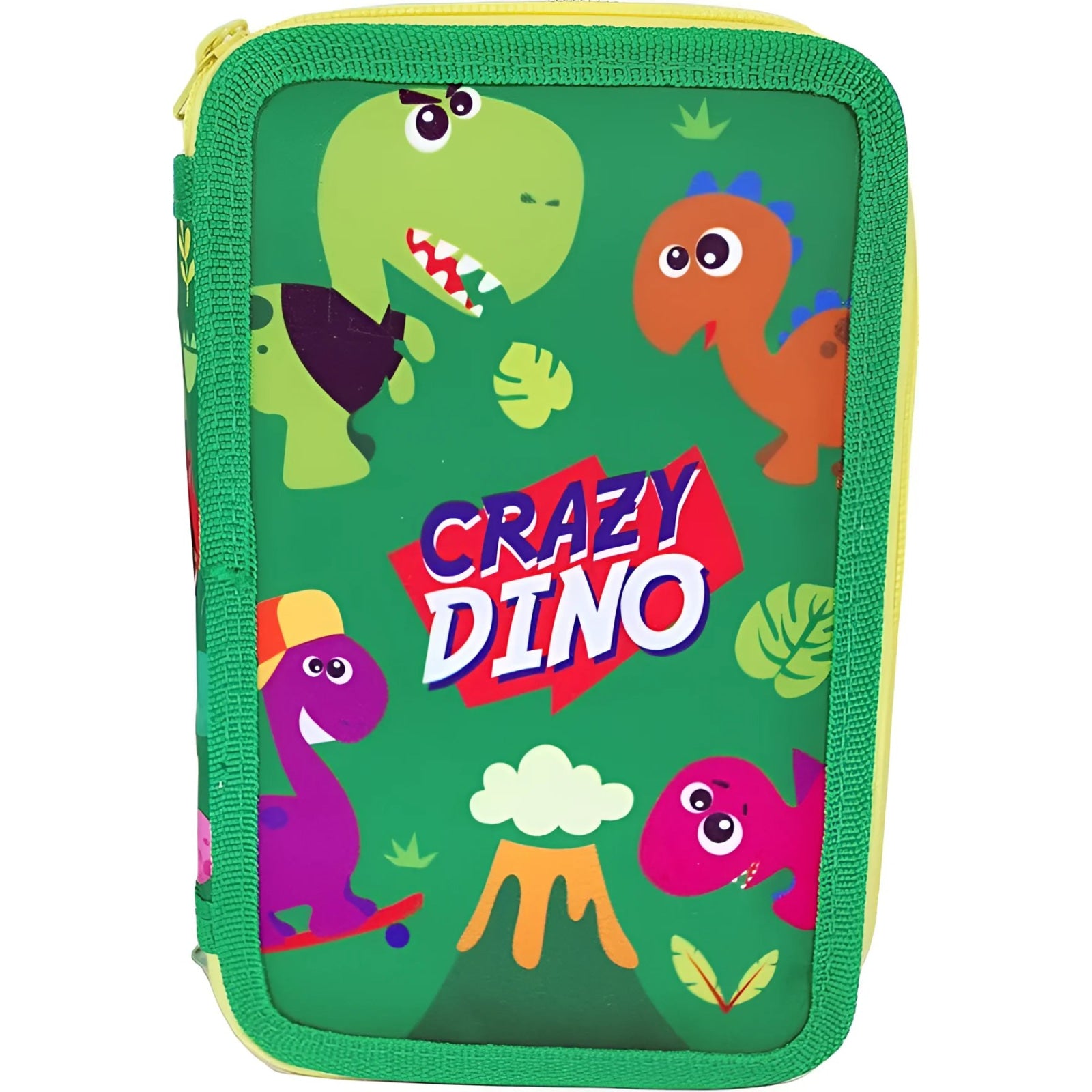 Estuche completo 3 cremalleras CRAZY DINO - Perfecta para el Cole