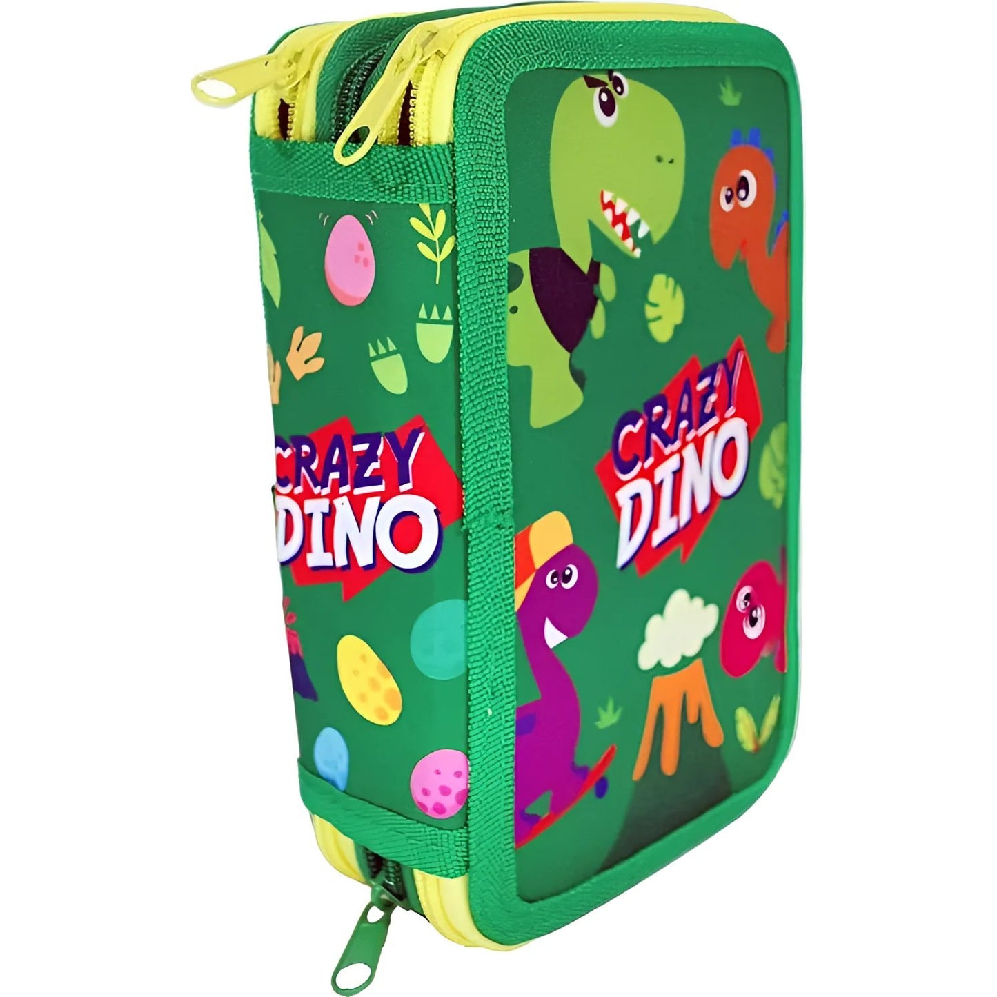 Estuche completo 3 cremalleras CRAZY DINO - Perfecta para el Cole