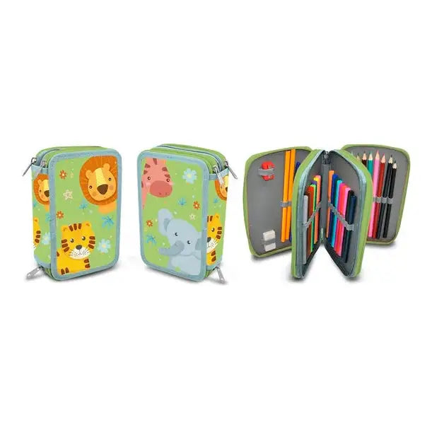 Estuche completo 3 cremalleras In To The Jungle Mochila infantil