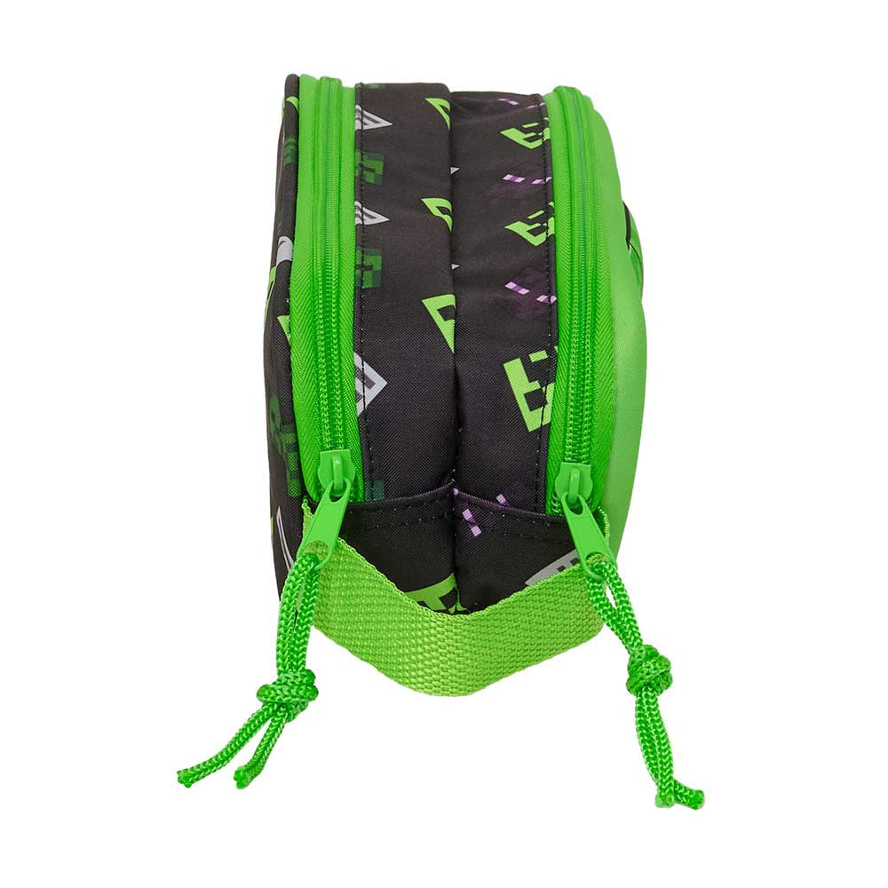 Estuche portatodo doble Minecraft verde 21x6x8cm
