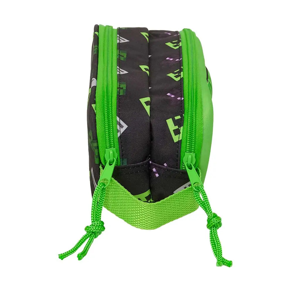 Estuche portatodo doble Minecraft verde 21x6x8cm