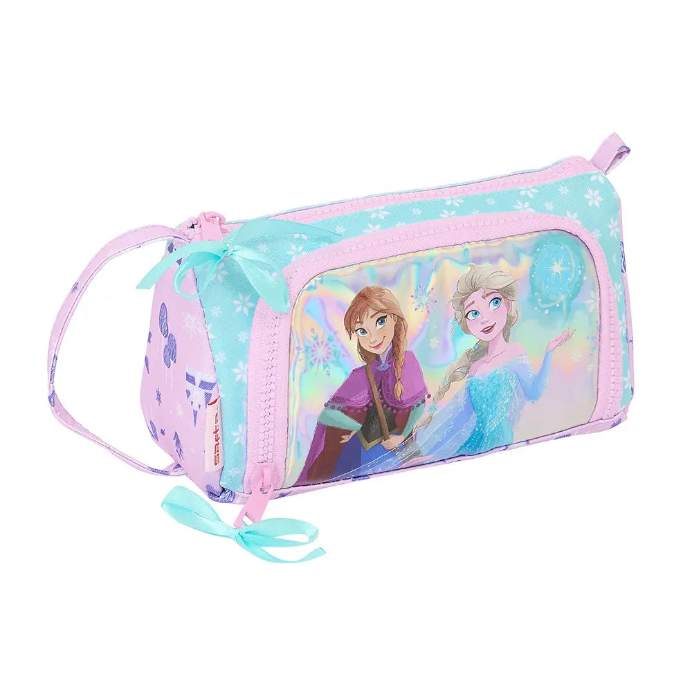 Estuche portatodo FROZEN lleno con bolsillo desplegable 20x8,5x11cm
