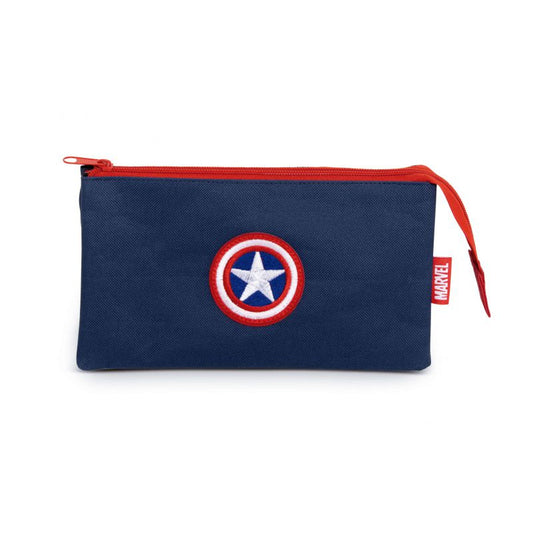 Estuche portatodo triple Capitán América Marvel Avengers 21x11x3,5cm