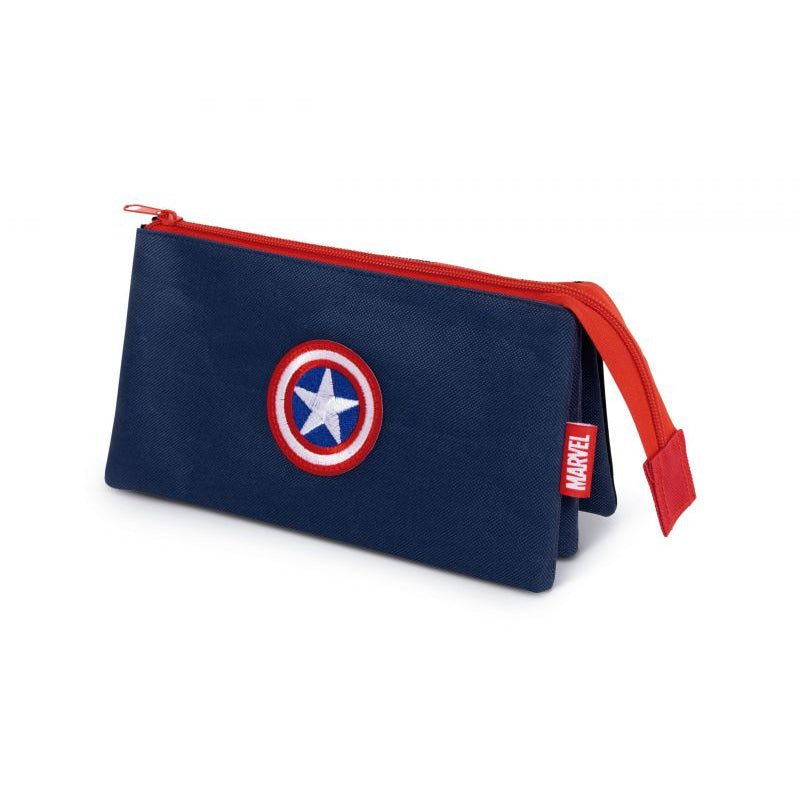 Estuche portatodo triple Capitán América Marvel Avengers 21x11x3,5cm