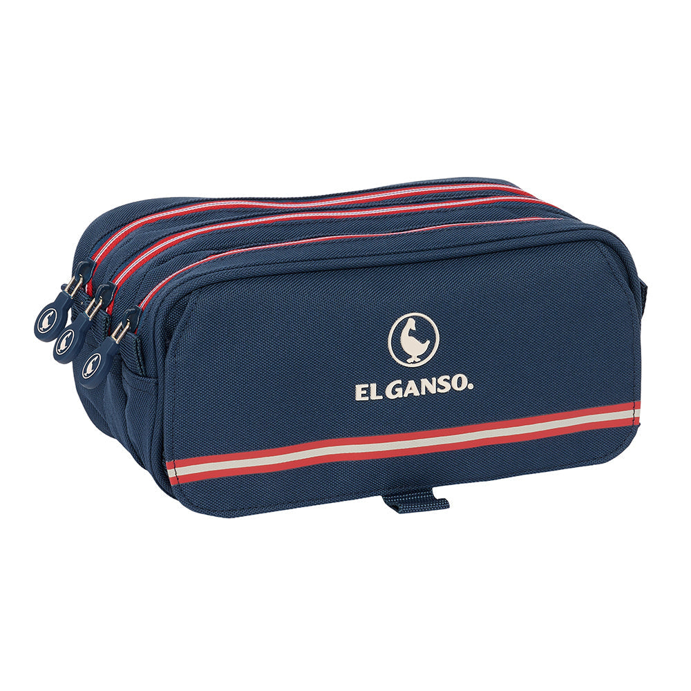Estuche portatodo triple grande El Ganso ’Classic’ 21x8x10cm