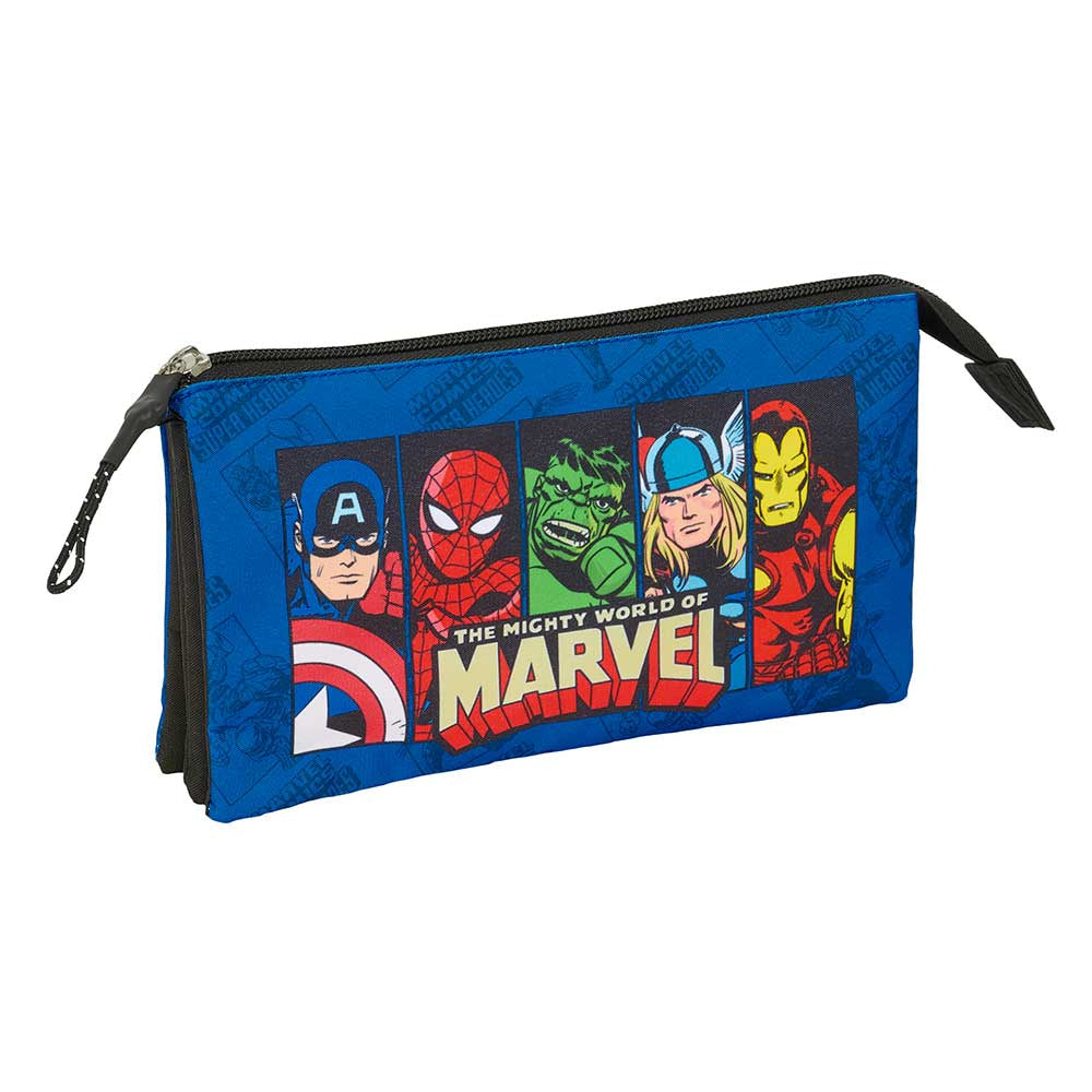 Estuche portatodo triple Marvel Avengers 22x3x12cm