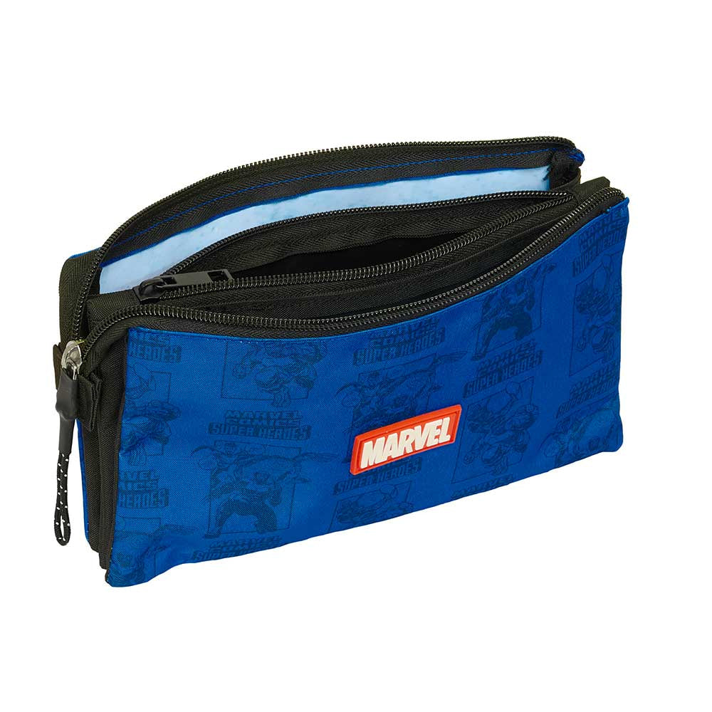 Estuche portatodo triple Marvel Avengers 22x3x12cm