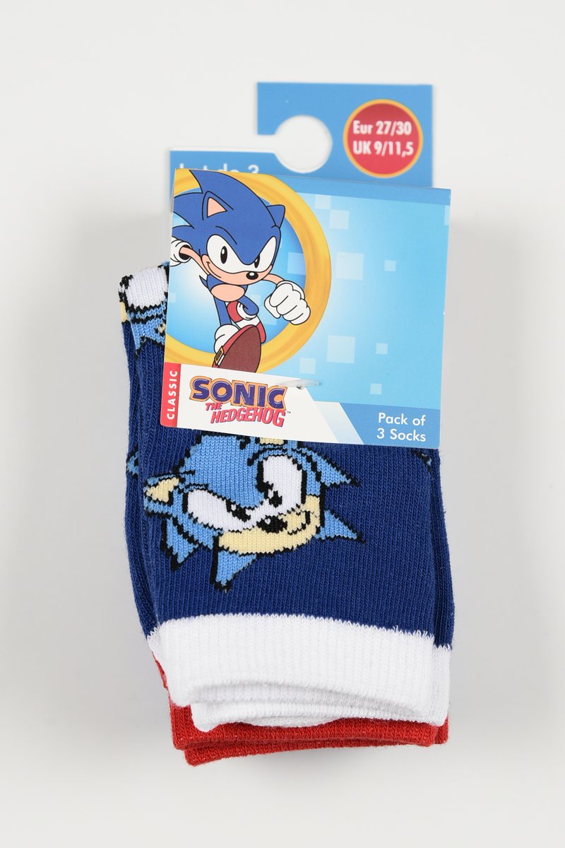 Pack 3 Calcetines Infantiles Sonic The Hedgehog talla 23/26 rojo