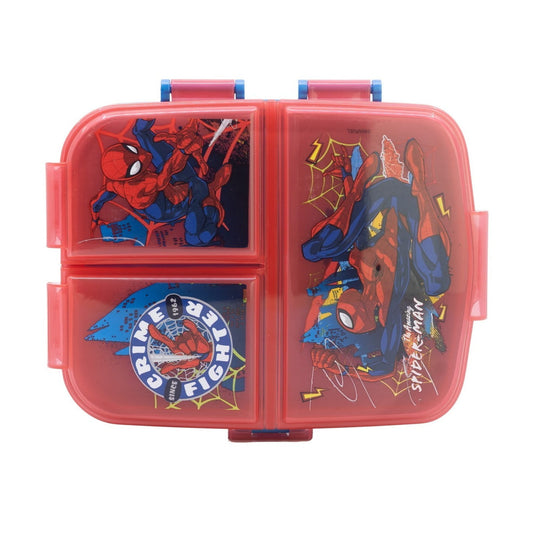Fiambrera sandwichera triple XL Spiderman con 4 compartimentos para niños