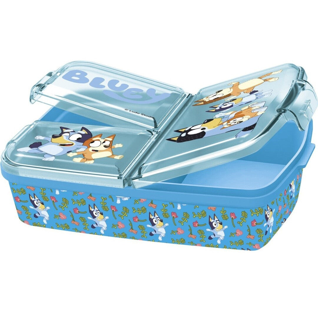 Fiambrera sandwichera tupper triple Bluey azul