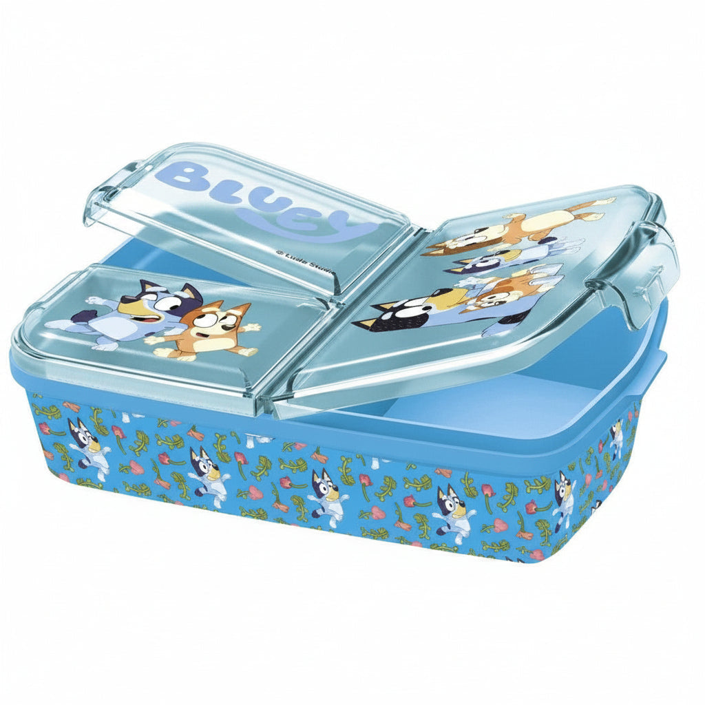 Fiambrera sandwichera tupper triple Bluey azul