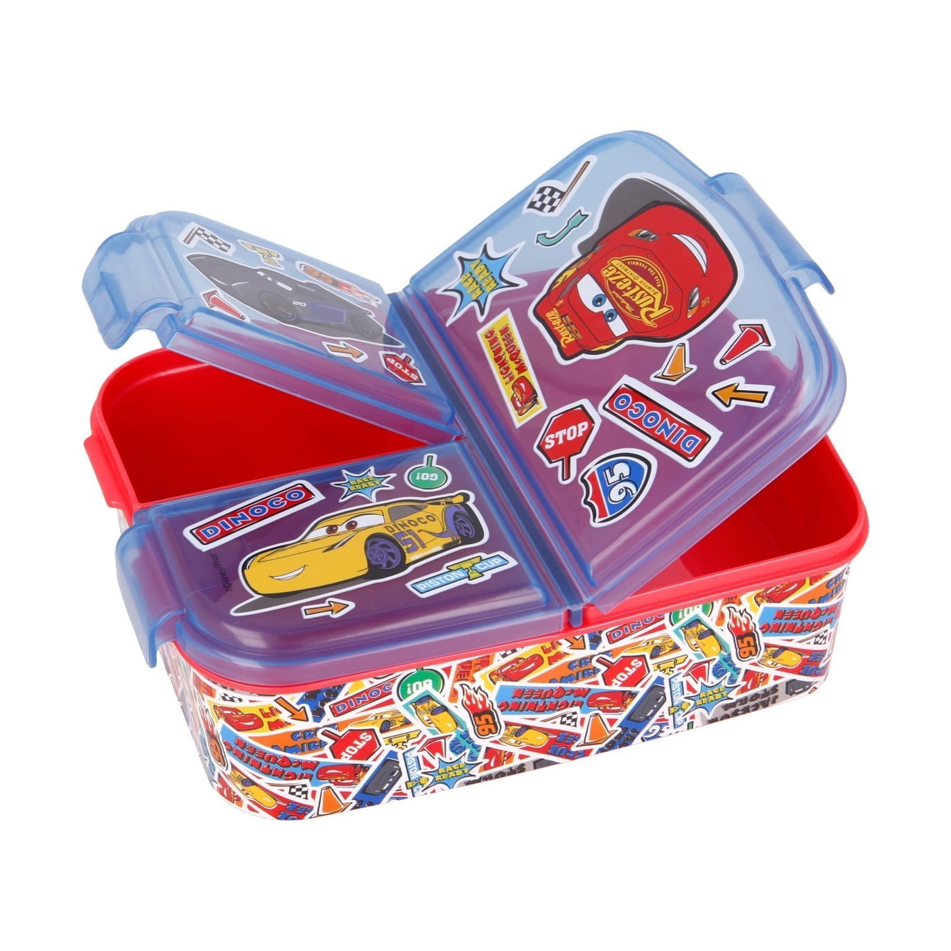 Fiambrera sandwichera tupper triple Cars Rayo McQueen