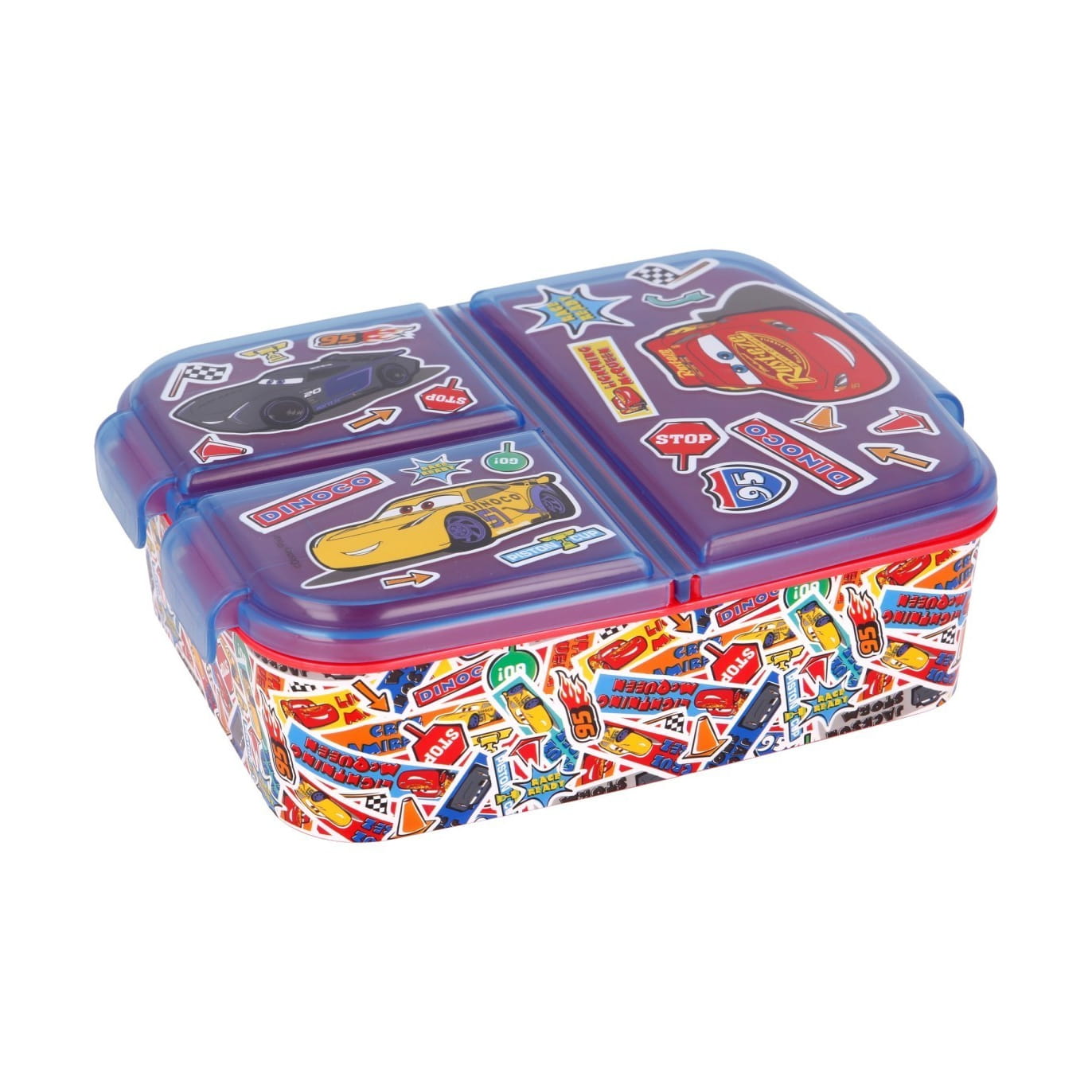 Fiambrera sandwichera tupper triple Cars Rayo McQueen