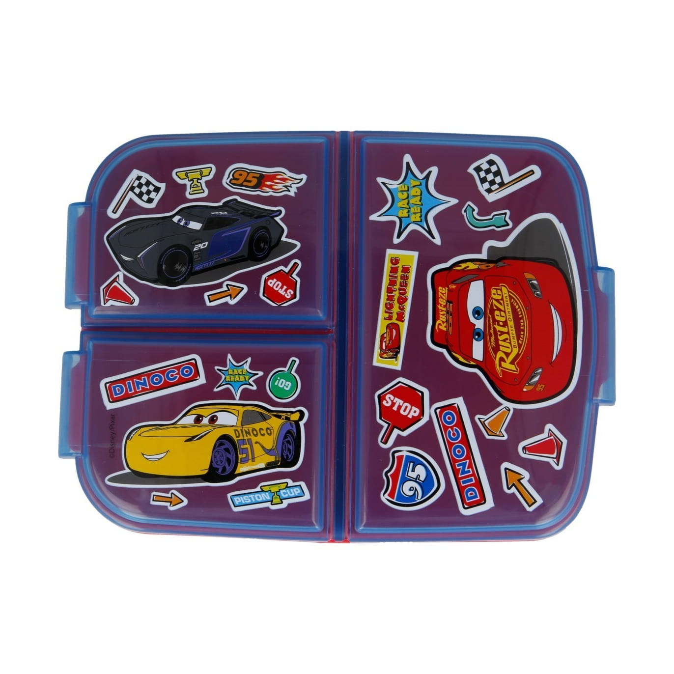 Fiambrera sandwichera tupper triple Cars Rayo McQueen